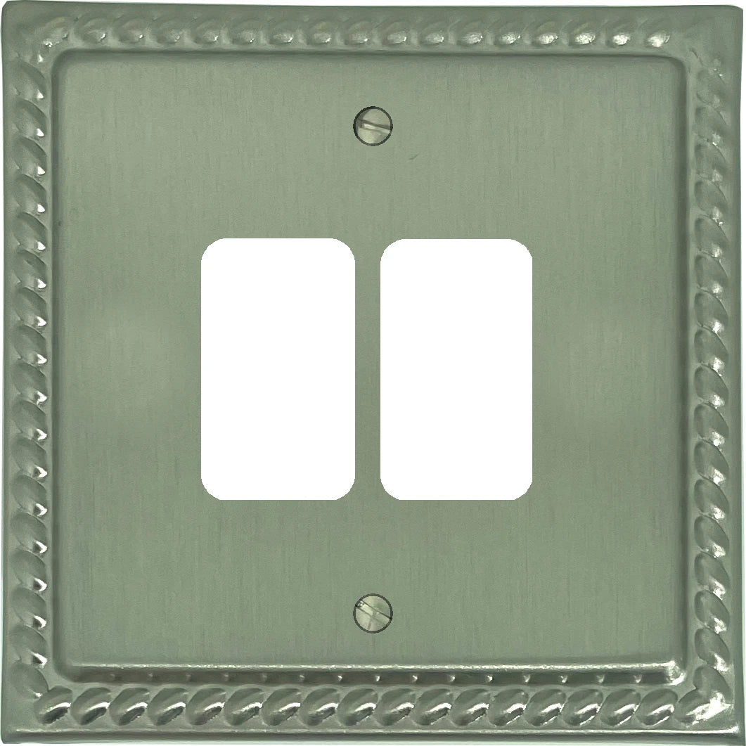 Monarch Satin Nickel 2 Gang Grid Plate