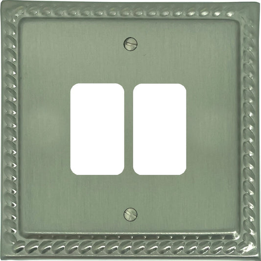 Monarch Satin Nickel 2 Gang Grid Plate