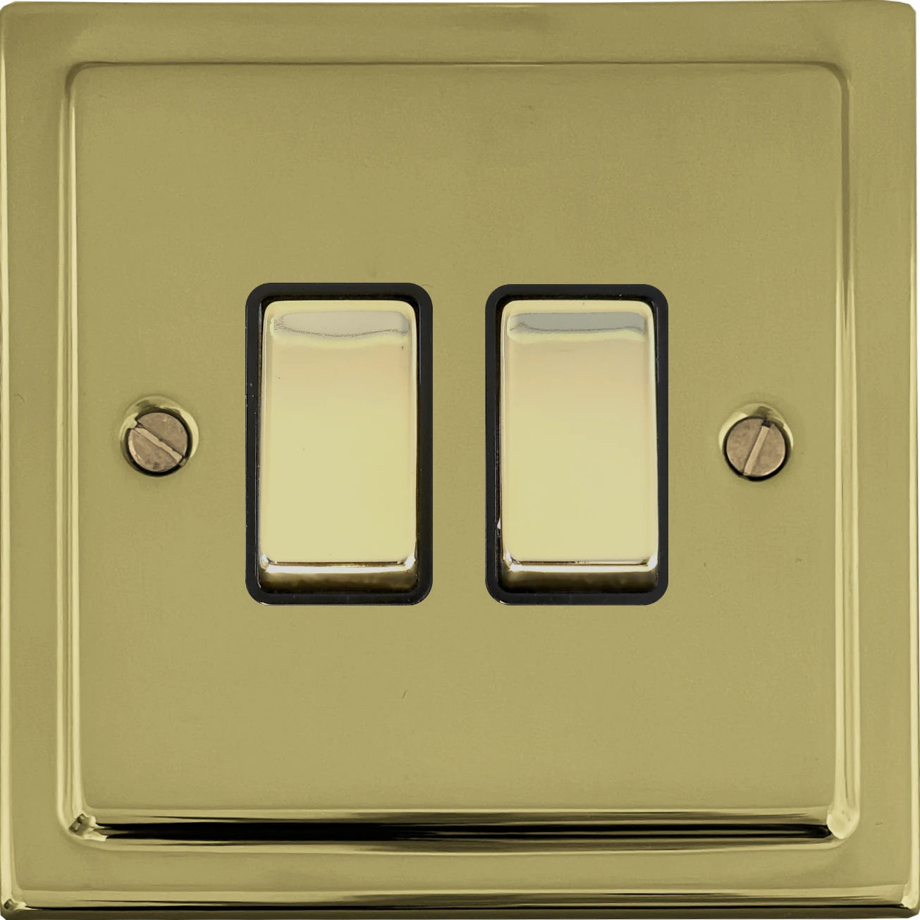 Victorian Polished Brass 2 Gang 2 Way Switch
