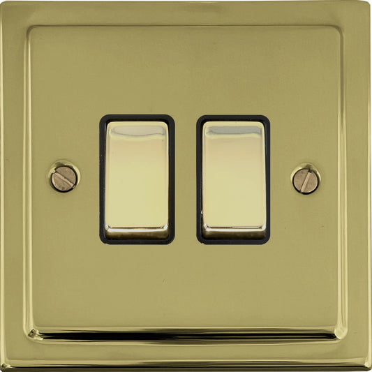 Victorian Polished Brass 2 Gang 2 Way Switch