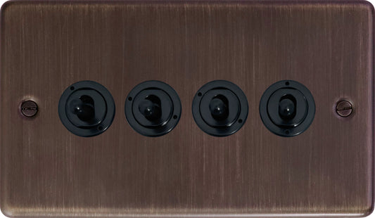 Contour Antique Copper 4 Gang 2 Way Toggle