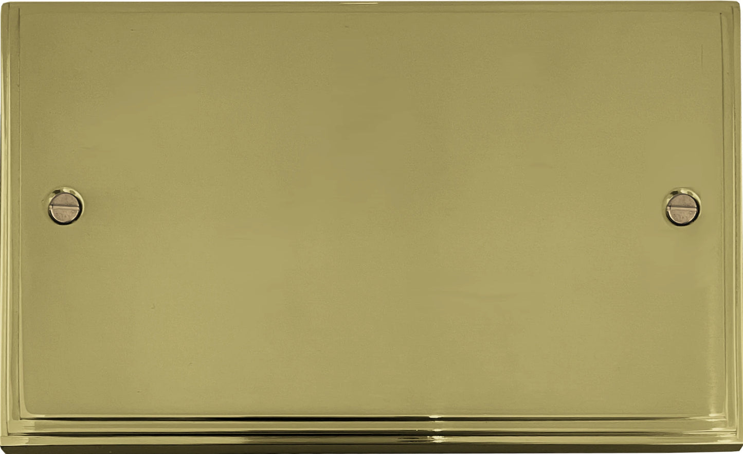 Victorian Polished Brass 2 Gang Blank