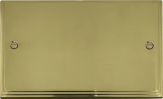 Victorian Polished Brass 2 Gang Blank