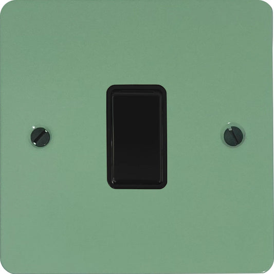 Flat Sage Green 1 Gang Switch (Black Switch)