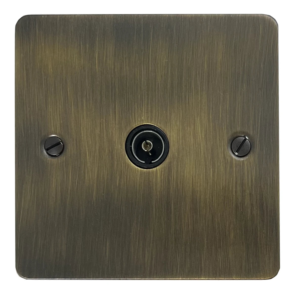 Flat Antique Brass 1 Gang Coax Point