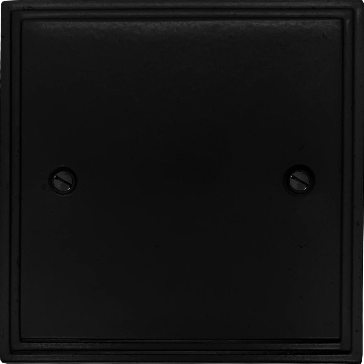 Victorian Flat Black 1 Gang Blank Plate