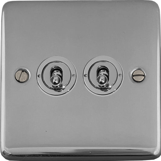 Contour Polished Chrome 2 Gang Toggle Switch