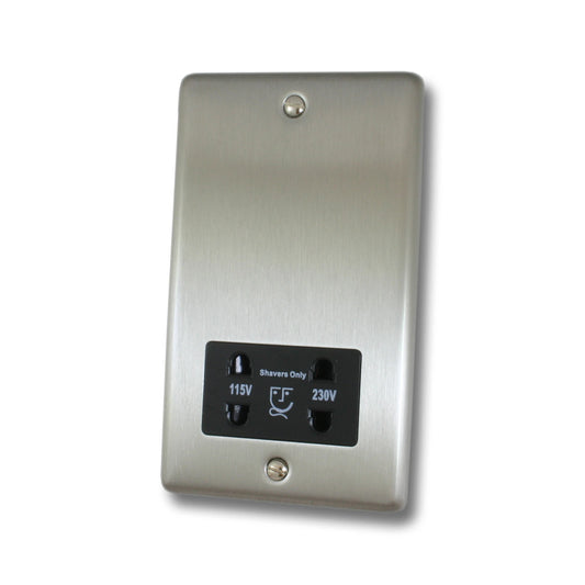 Contour Brushed Steel Shaver Socket
