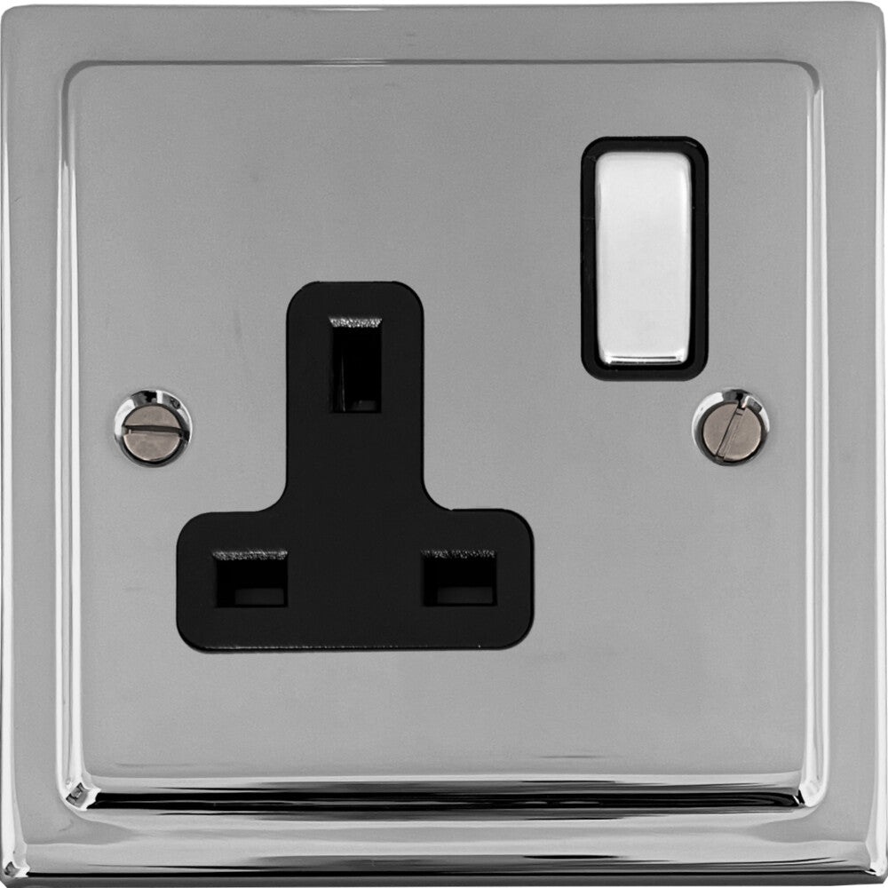 Victorian Polished Chrome 1 Gang Switched Socket