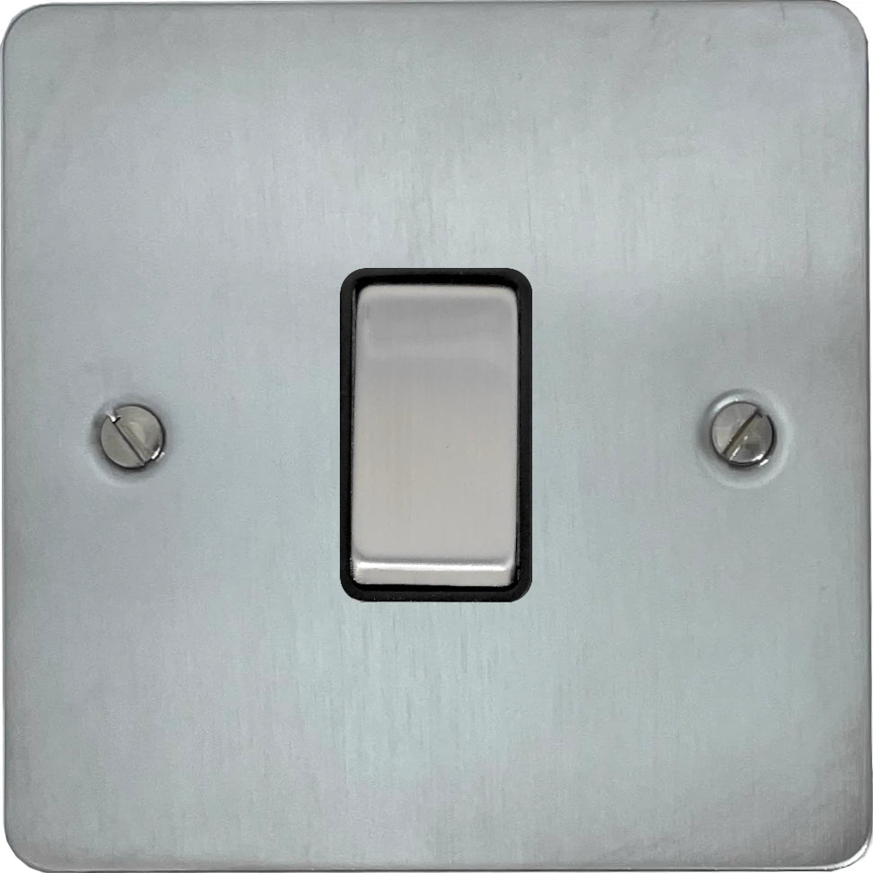 Flat Satin Chrome 1 Gang 2 Way Switch