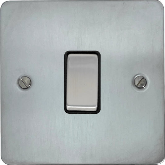 Flat Satin Chrome 1 Gang 2 Way Switch
