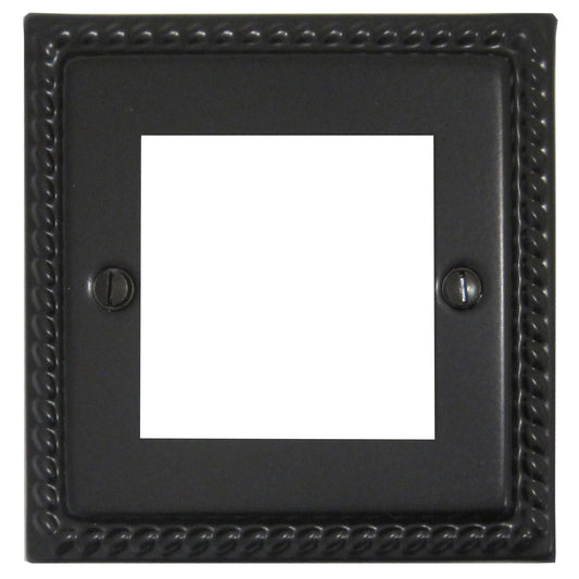 Georgian Flat Black 1 Gang 2 Module Data Plate