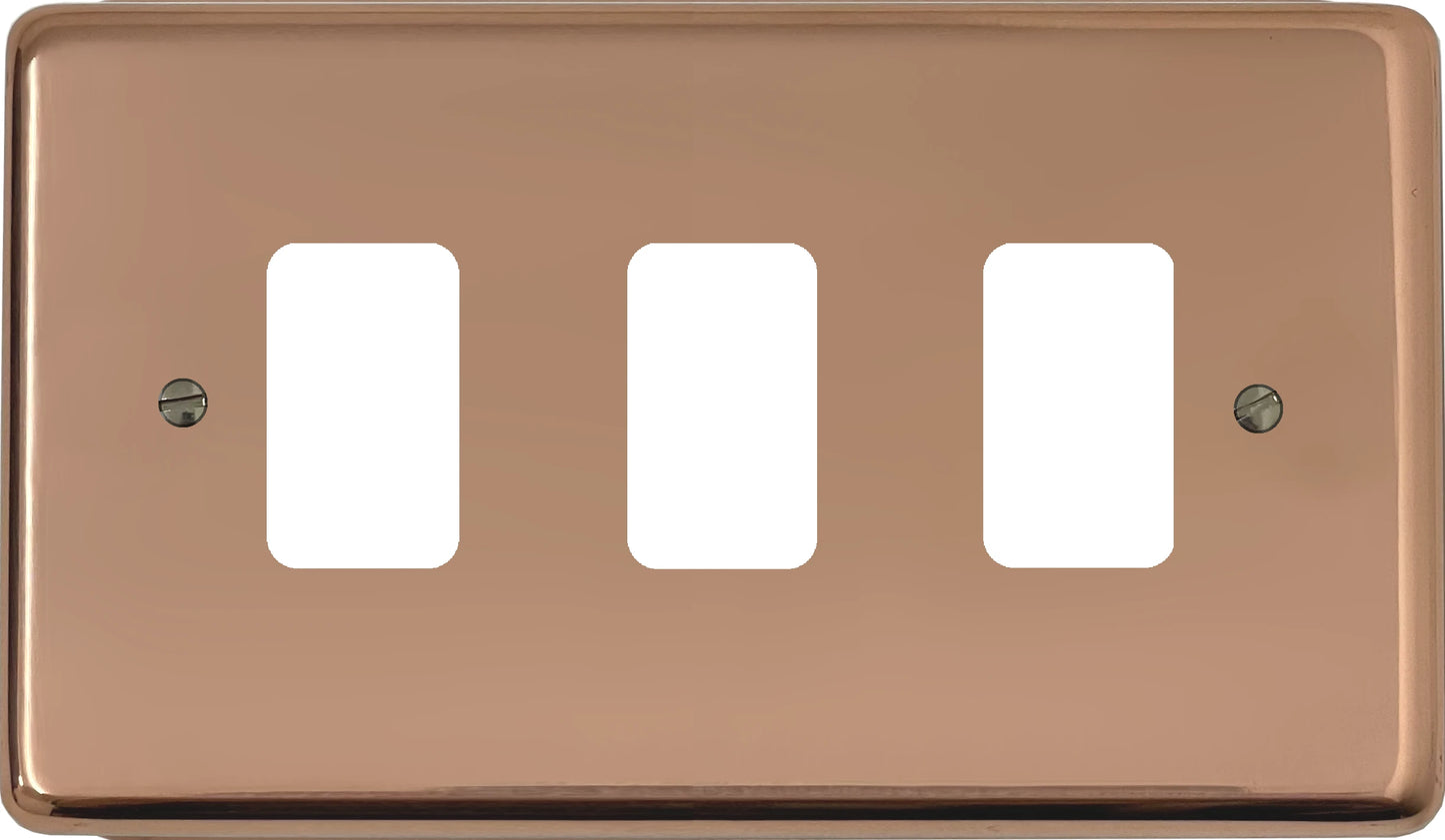 Contour Bright Copper 3 Gang Grid Plate