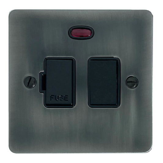 Flat Slate Effect Switch Fused Spur & Neon