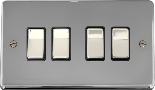 Contour Polished Chrome 4 Gang 2 Way Switch