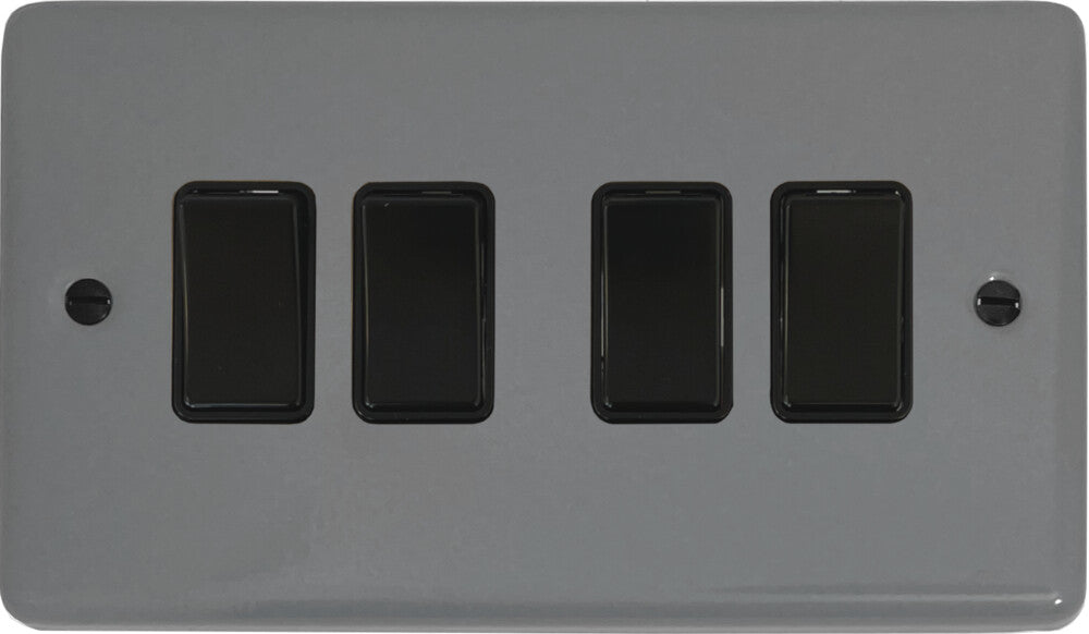 Contour Light Grey 4 Gang 2 Way Switch