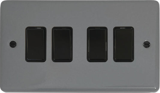 Contour Light Grey 4 Gang 2 Way Switch