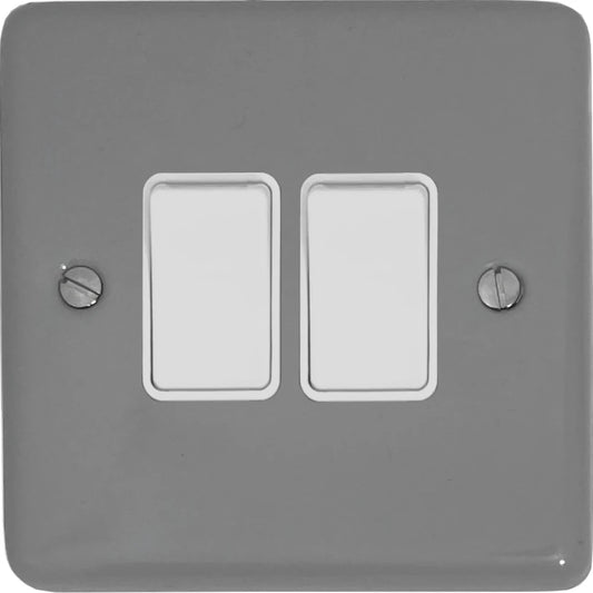 Contour Light Grey 2 Gang 2 Way Switch