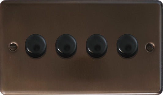 Contour Medium Bronze 4 Gang LED Dimmer