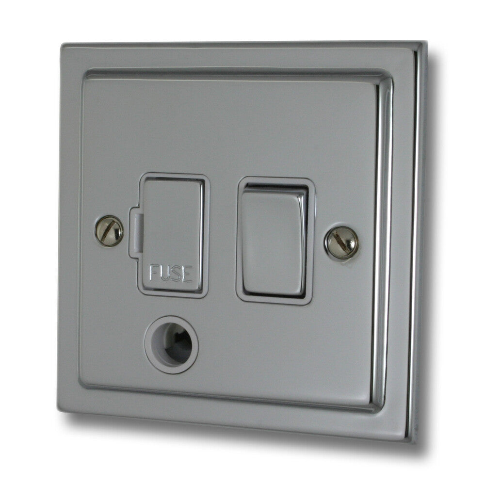 Victorian Polished Chrome Switch Fused Spur + Flex Outlet
