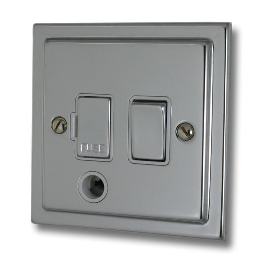 Victorian Polished Chrome Switch Fused Spur + Flex Outlet
