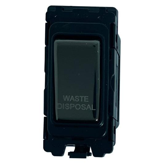 20A DP Switch - Engraved - Waste Disposal - Black Nickel Switch