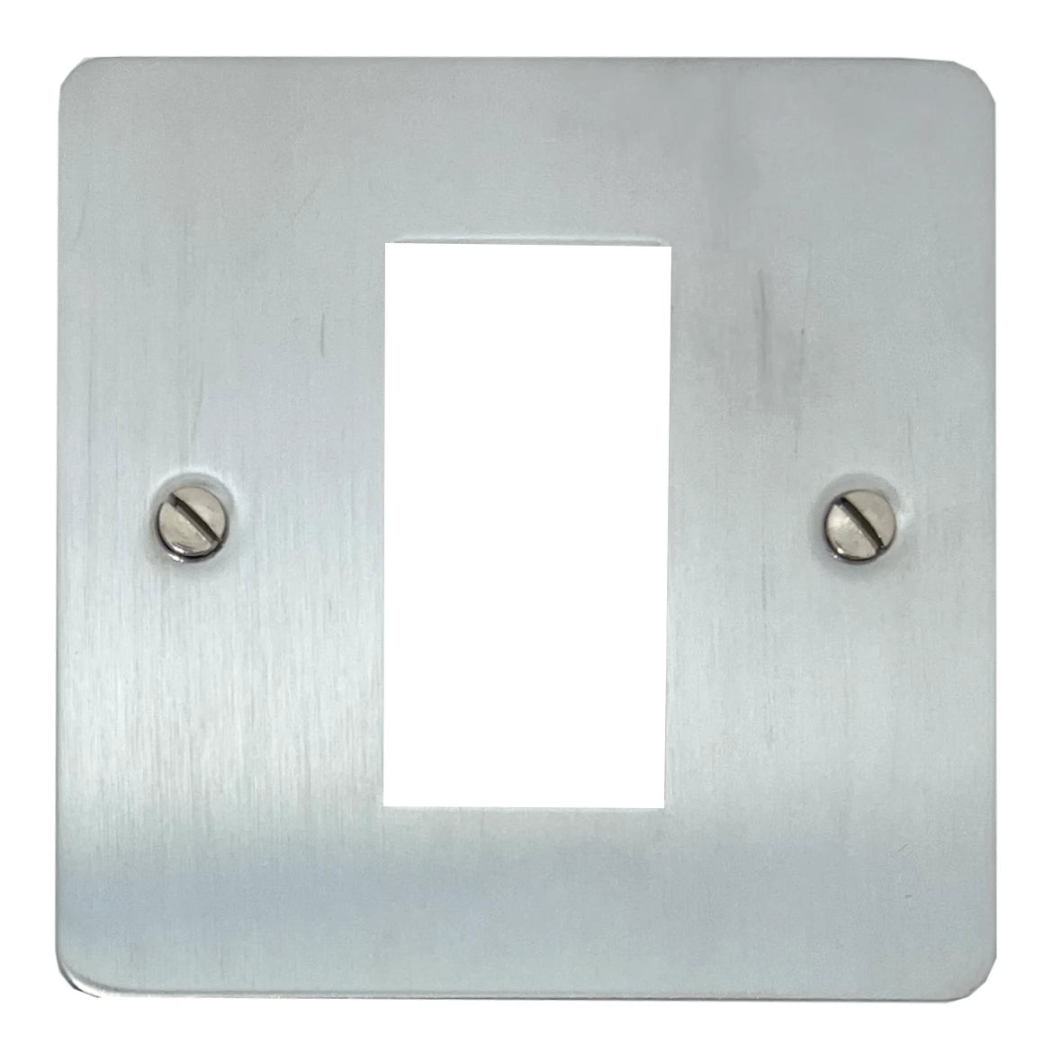 Flat Satin Chrome 1 Gang 1 Mod Euro