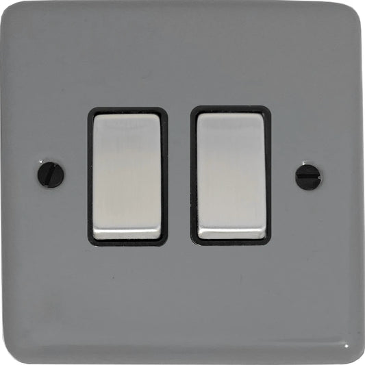 Contour Light Grey 2 Gang 2 Way Switch