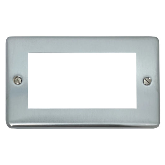 Contour Satin Chrome 2 Gang 4 Mod Euro