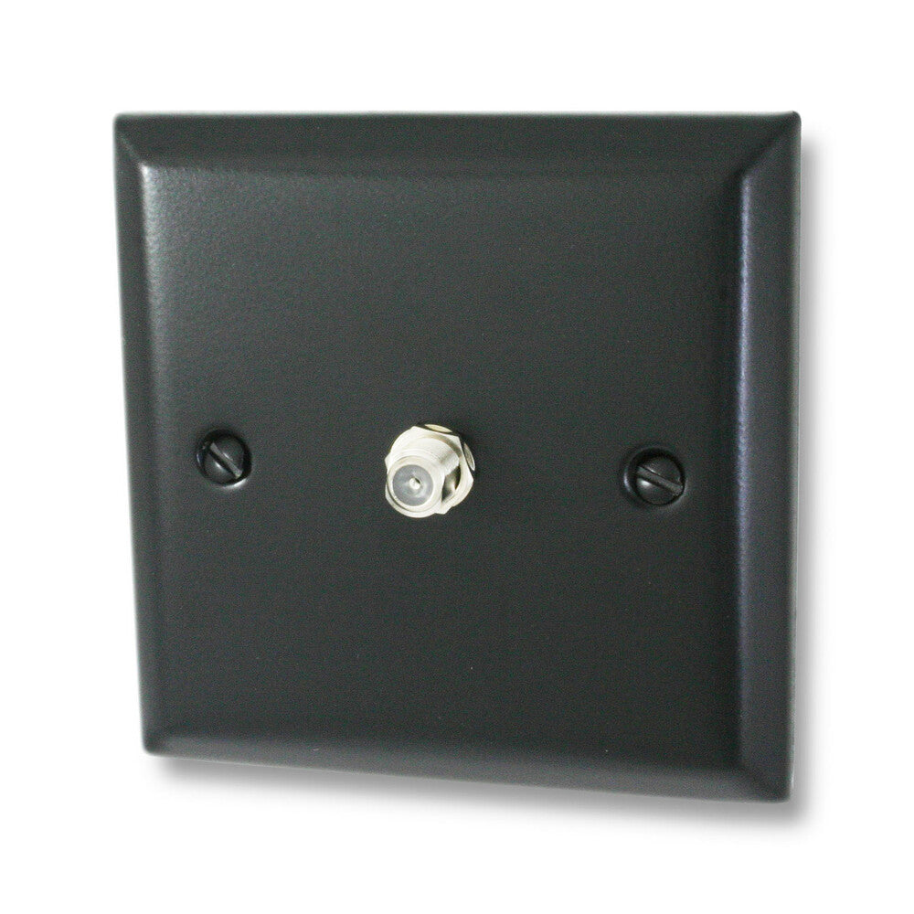 Spectrum Flat Black  1 Gang Sat Point