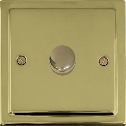 Victorian Polished Brass 1 Gang 120W LED Dimmer