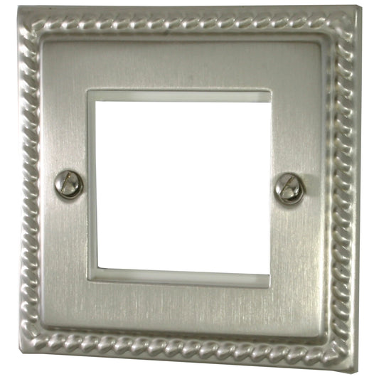 Georgian Satin Nickel 2 Gang Modular Plate