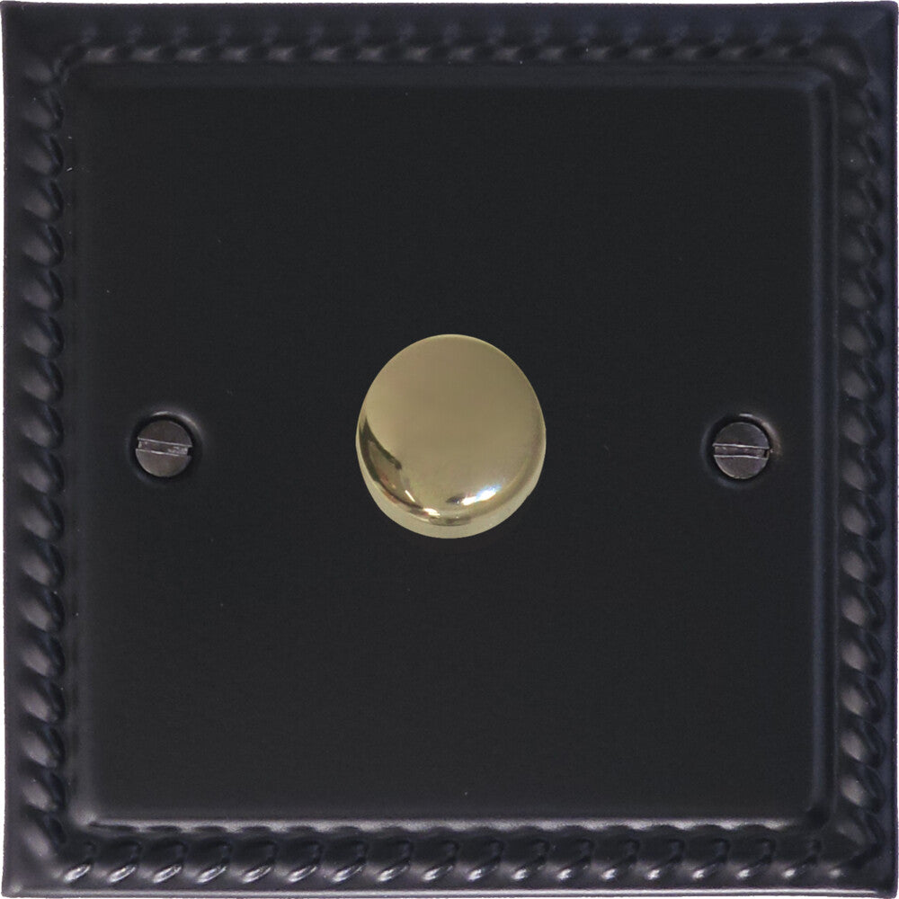 Georgian Flat Black 1 Gang 120W LED Dimmer