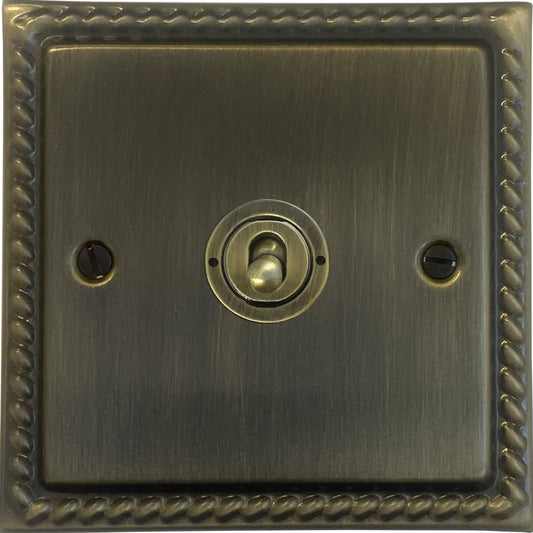 Georgian Antique Brass Intermediate Toggle Switch