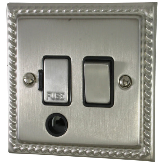 Georgian Satin Nickel Switch Fused Spur & F/O