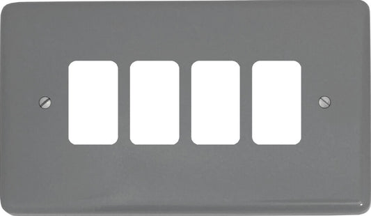 Contour Light Grey 4 Gang Grid Plate
