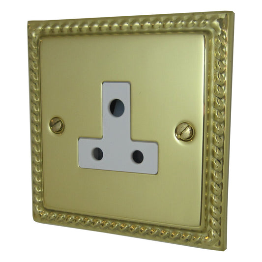 Georgian Polished Brass 5 Amp Socket