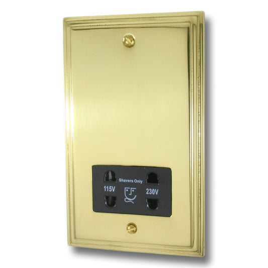 Victorian Polished Brass Shaver Socket