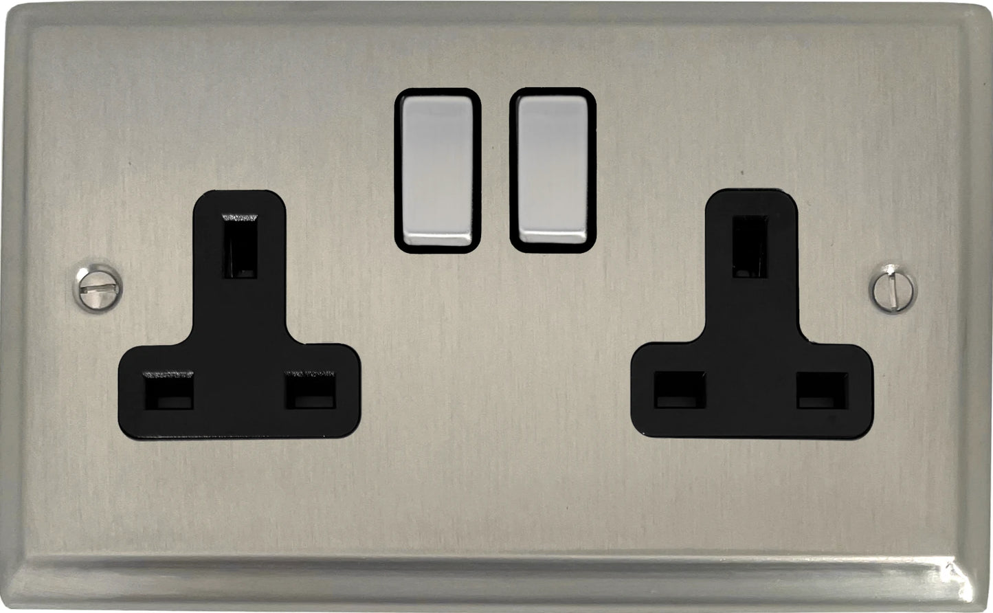 Deco  Satin Nickel  2 Gang Socket