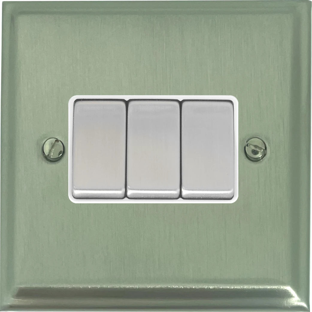 Deco Satin Nickel 3 Gang Switch
