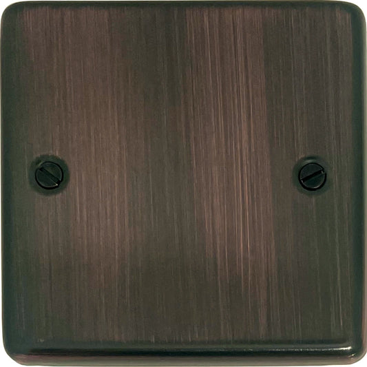 Contour Antique Copper 1 Gang Blank Plate