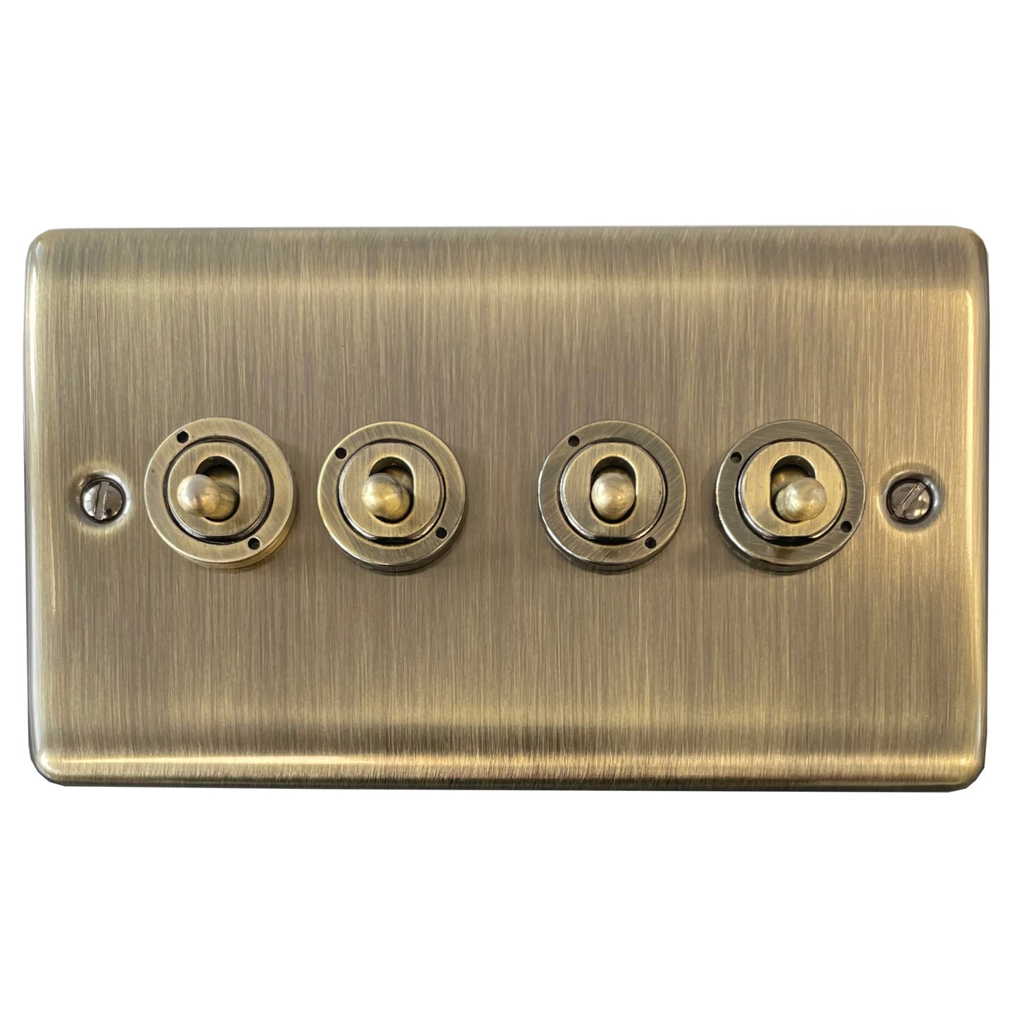 Basics Antique Brass 4 Gang 2 Way Toggle