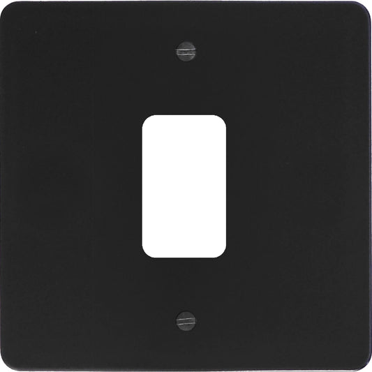Flat Black 1 Gang Grid Plate