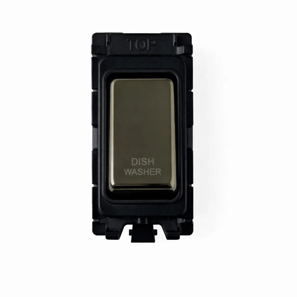 20A DP Switch - Engraved - Dishwasher - Black Nickel Switch