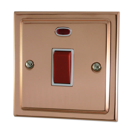 Victorian Polished Copper 45 Amp Dp Switch & Neon