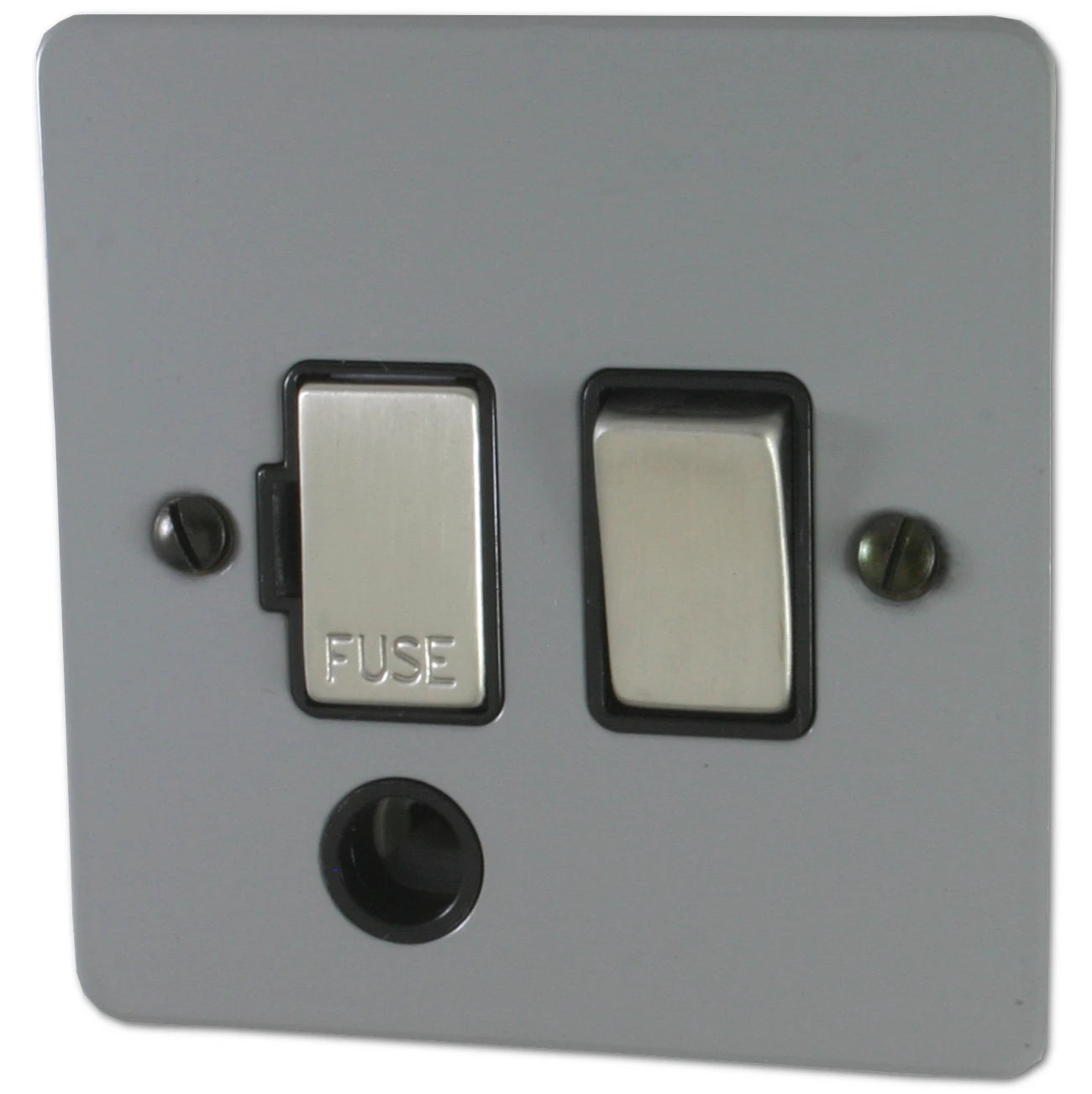 Flat Light Grey Swt Fused Spur + Outlet
