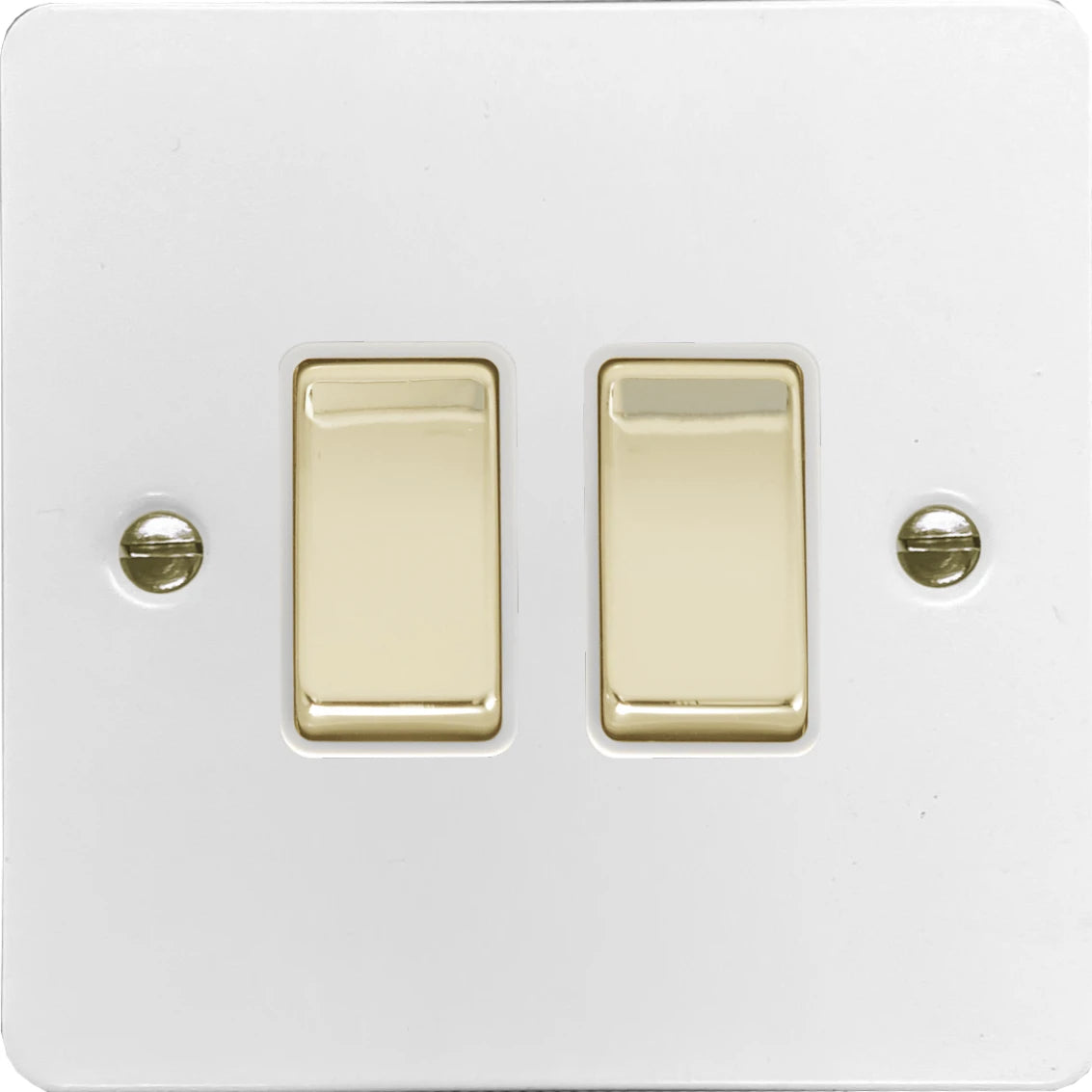 Flat White 2 Gang 2 Way Switch