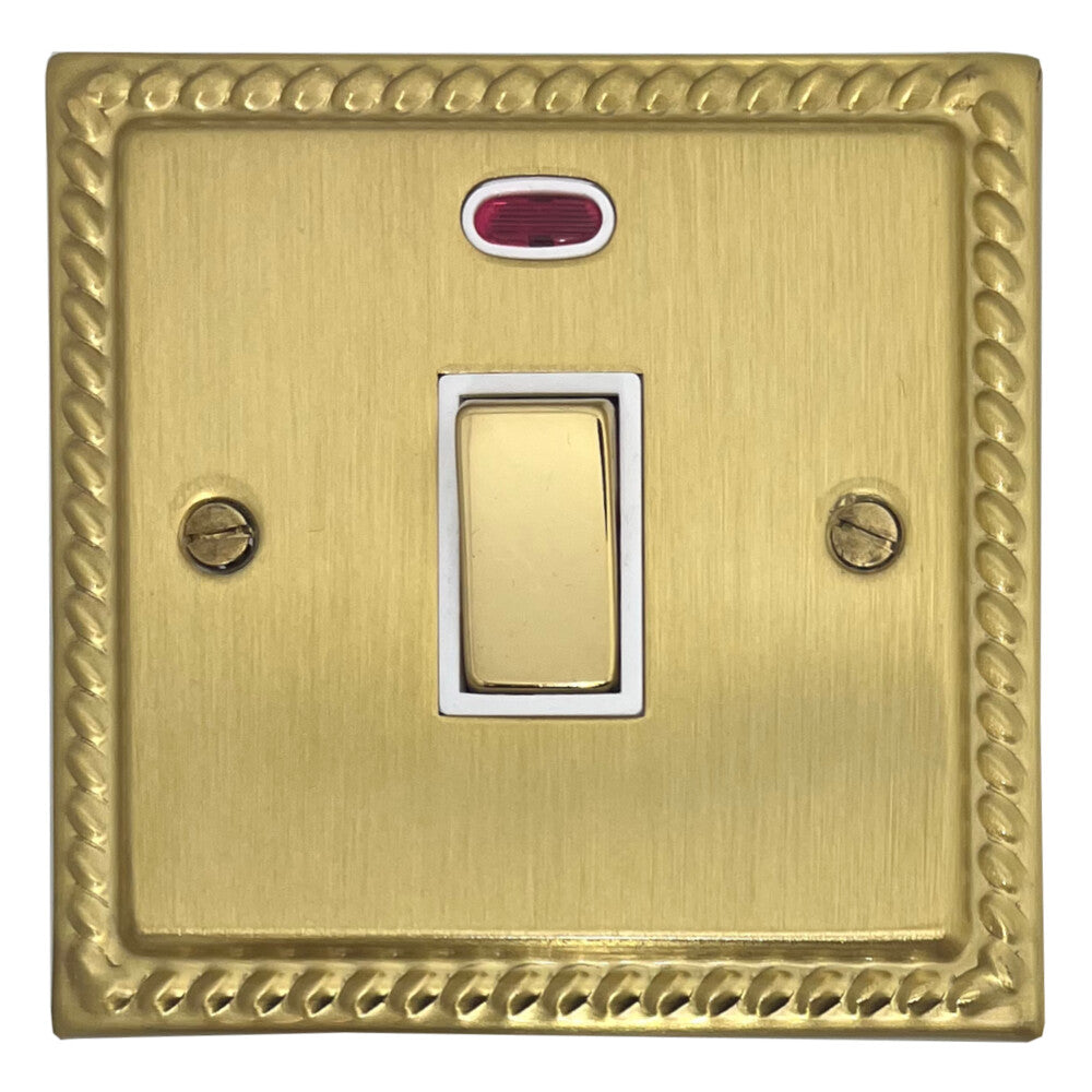 Georgian Satin Brass 20 Amp Dp Switch & Neon