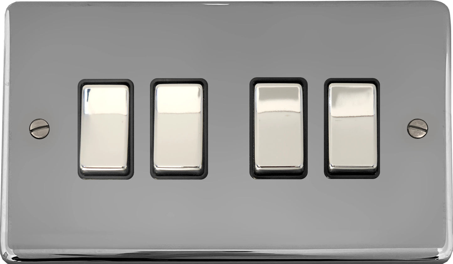 Contour Polished Chrome 4 Gang 2 Way Switch