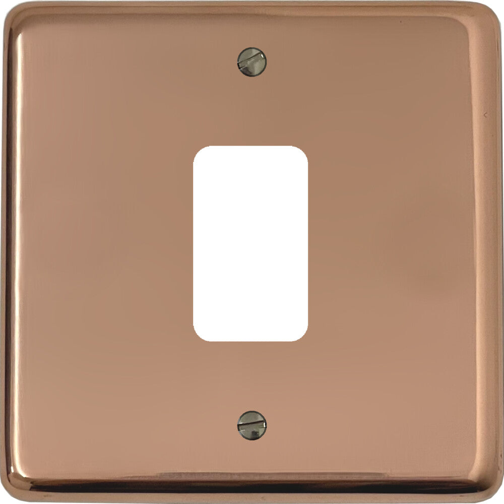 Contour Bright Copper 1 Gang Grid Plate